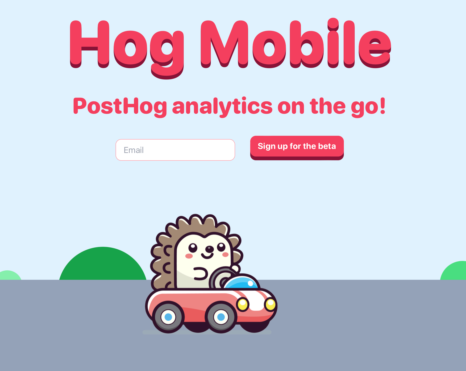 An illustration of a hedgehog driving a car